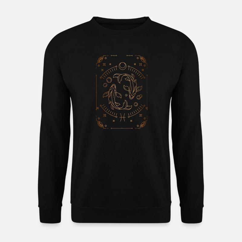 Fische-Zeichen: Sternbild - Unisex Pullover - Schwarz