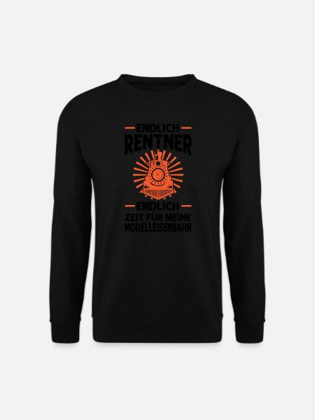 Modelleisenbahn Rentner Eisenbahner Geschenk - Unisex Pullover - Schwarz