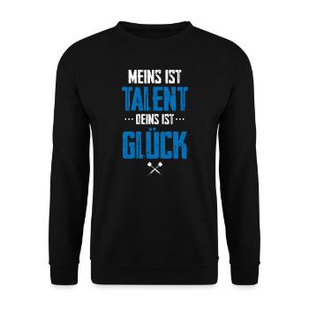 Darts Darten Dartscheibe Geschenk - Unisex Pullover - Schwarz - Vorne - Alina (178cm) & Michal (187cm)