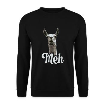Unimpressed Llama - Meh - Unisex Sweatshirt - black - Front - Alina (178cm) & Michal (187cm)