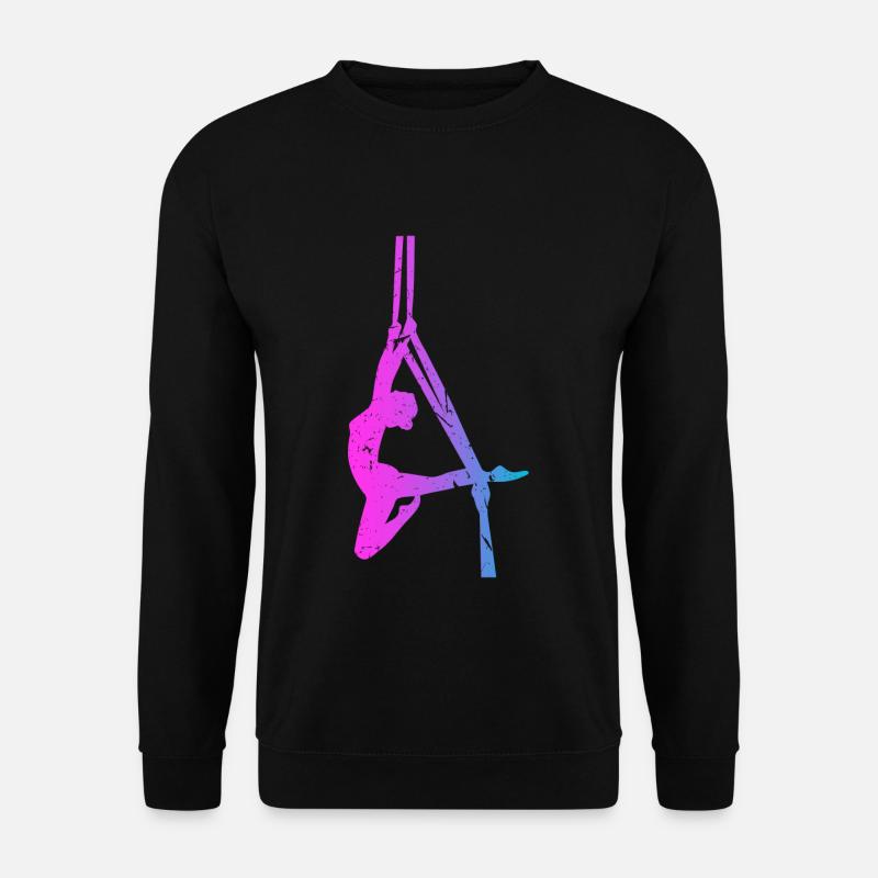 Aerial Dancer Silhouette Aerial Silk Yoga - Unisex Pullover - Schwarz