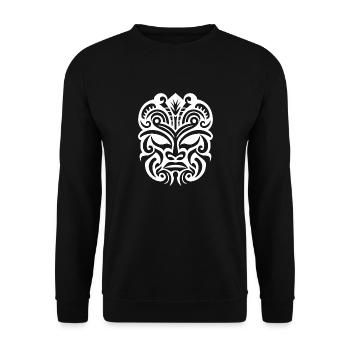 Maori Tattoo Eleganz - Kulturelle Körperleinwand - Unisex Pullover - Schwarz - Vorne - Alina (178cm) & Michal (187cm)