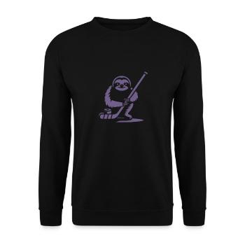 Faultier Eishockey Silhouette - Unisex Pullover - Schwarz - Vorne - Alina (178cm) & Michal (187cm)