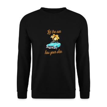 Retro Convertible Saying Sun Kisses The Skin Convertible - Unisex Sweatshirt - black - Front - Alina (178cm) & Michal (187cm)