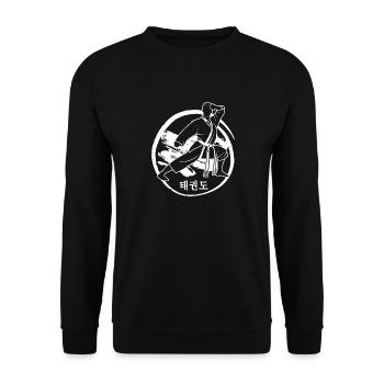 Taekwondo Korean Martial Arts All-Combat Form Running Kup - Unisex Sweatshirt - black - Front - Alina (178cm) & Michal (187cm)