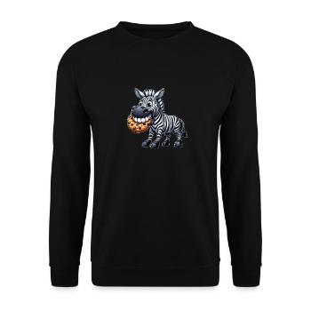 Zebra Keks Cartoon süße Zähne - Unisex Pullover - Schwarz - Vorne - Alina (178cm) & Michal (187cm)