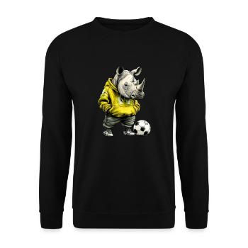 Rhinos Soccer / Soccer Rhinoceros - Unisex Sweatshirt - black - Front - Alina (178cm) & Michal (187cm)