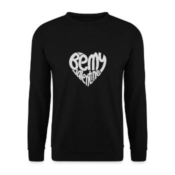 Be my Valentine - Valentinstag - Unisex Pullover - Schwarz - Vorne - Alina (178cm) & Michal (187cm)