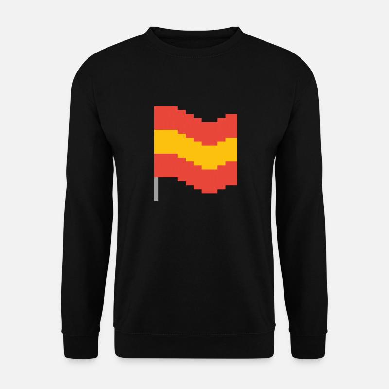 Spanien Flagge Pixel Art - Unisex Pullover - Schwarz
