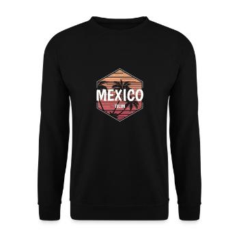 Tulum Mexico Playa Beach Vacation Souvenir - Unisex Sweatshirt - black - Front - Alina (178cm) & Michal (187cm)