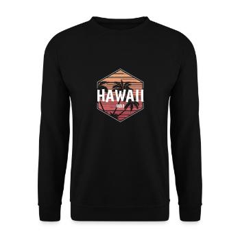 Maui Hawaii Beach Vacation Souvenir - Unisex Sweatshirt - black - Front - Alina (178cm) & Michal (187cm)