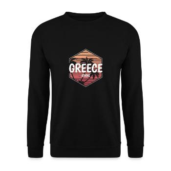 Souvenir de vacances à la plage d’Athènes - Sweat-shirt Unisexe - noir - Devant - Alina (178cm) & Michal (187cm)