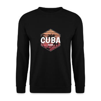 Havana Cuba Beach Vacation Souvenir - Unisex Sweatshirt - black - Front - Alina (178cm) & Michal (187cm)