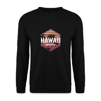 Waikiki Beach Oahu Hawaii Fan Vacances Souvenir - Sweat-shirt Unisexe - noir - Devant - Alina (178cm) & Michal (187cm)