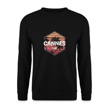 Cannes Beach Vacation Souvenir - Unisex Sweatshirt - black - Front - Alina (178cm) & Michal (187cm)
