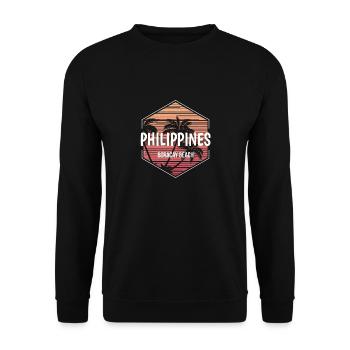 Boracay Beach Philippines Vacation Souvenir - Unisex Sweatshirt - black - Front - Alina (178cm) & Michal (187cm)