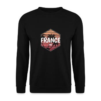 Nice France Beach Vacation Souvenir - Unisex Sweatshirt - black - Front - Alina (178cm) & Michal (187cm)