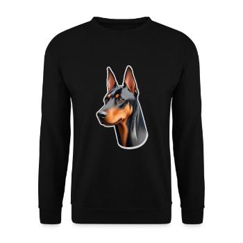 Doberman - Sweat-shirt Unisexe - noir - Devant - Alina (178cm) & Michal (187cm)