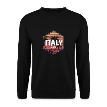 Genoa Beach Vacation Souvenir - Unisex Sweatshirt - black - Front - Alina (178cm) & Michal (187cm)