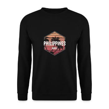 Manila Philippinen Strandurlaub Souvenir - Unisex Pullover - Schwarz - Vorne - Alina (178cm) & Michal (187cm)