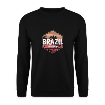 Rio Brazil Beach Vacation Souvenir - Unisex Sweatshirt - black - Front - Alina (178cm) & Michal (187cm)