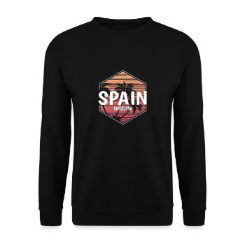 Souvenir de vacances à la plage de Barcelone - Sweat-shirt Unisexe - noir - Devant - Alina (178cm) & Michal (187cm)