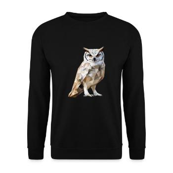 Low Poly Owl – un design moderne pour les petits malins - Sweat-shirt Unisexe - noir - Devant - Alina (178cm) & Michal (187cm)