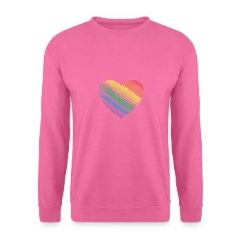 Herz, Regenbogen, Pride - Unisex Pullover - Pink - Vorne
