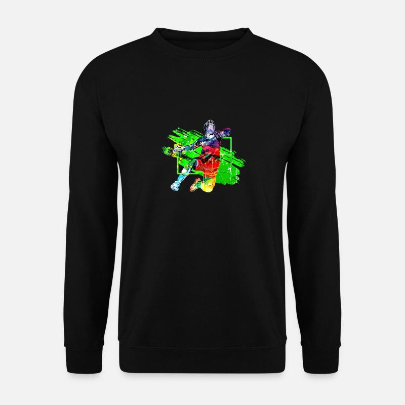Handball Handballspieler im Schuß aufs Tor - Unisex Pullover - Schwarz
