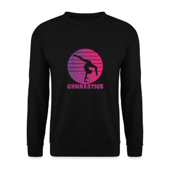 Gymnastics - Gymnastic Retro Silhoutte - Gymnast - Unisex Sweatshirt - black - Front - Alina (178cm) & Michal (187cm)
