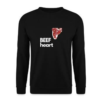 BEEF Heart white - Unisex Sweatshirt - black - Front - Alina (178cm) & Michal (187cm)