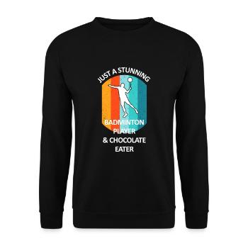 Badminton Badminton Badminton Player Chocolat - Sweat-shirt Unisexe - noir - Devant - Alina (178cm) & Michal (187cm)