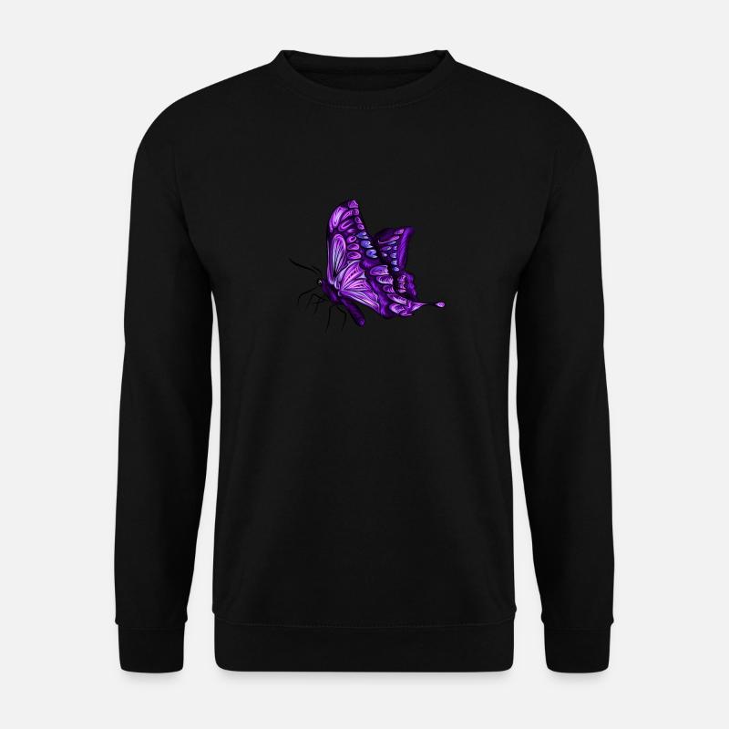Schmetterling Falter Violett Lila Geschenk - Unisex Pullover - Schwarz
