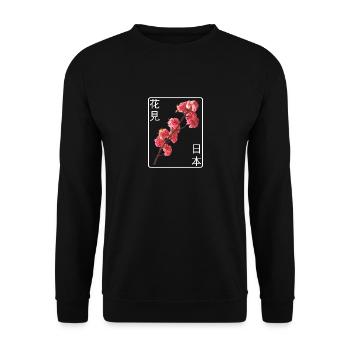 japonais fleur de cerisier Ecriture Aesthetics Japon - Sweat-shirt Unisexe - noir - Devant - Alina (178cm) & Michal (187cm)