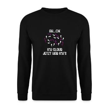 Tanz Shirt mit Spruch für Frauen Männer und Kinder - Unisex Pullover - Schwarz - Vorne - Alina (178cm) & Michal (187cm)