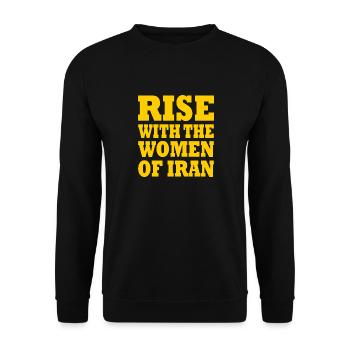 Rise with the women of iran - Unisex Pullover - Schwarz - Vorne - Alina (178cm) & Michal (187cm)