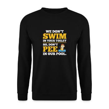 Lifeguard Shirt- Dont Pee - Unisex Pullover - Schwarz - Vorne - Alina (178cm) & Michal (187cm)