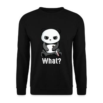 Panda with knife killerpanda bear panda bear gift - Unisex Sweatshirt - black - Front - Alina (178cm) & Michal (187cm)