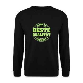 Beste Qualität Made in Germany - Unisex Pullover - Schwarz - Vorne - Alina (178cm) & Michal (187cm)