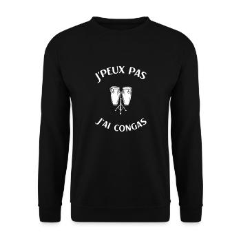 Congas humour percussionniste homme femme - Sweat-shirt Unisexe - noir - Devant - Alina (178cm) & Michal (187cm)