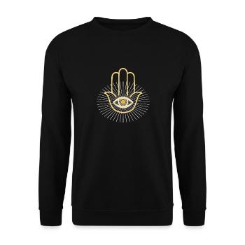 Goa Hand - Unisex Sweatshirt - black - Front - Alina (178cm) & Michal (187cm)