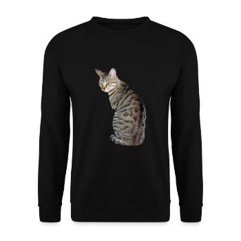 Cat, Kitten, Tiger Cat - Unisex Sweatshirt - black - Front - Alina (178cm) & Michal (187cm)