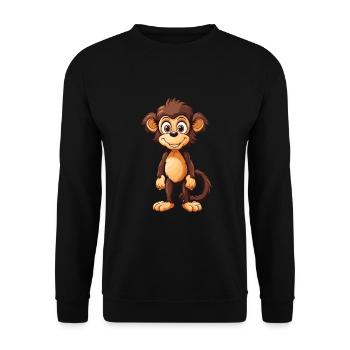 Affe Tier - Unisex Pullover - Schwarz - Vorne - Alina (178cm) & Michal (187cm)