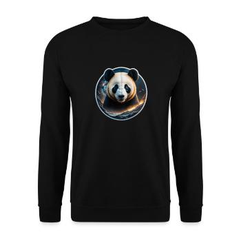 Panda - Unisex Pullover - Schwarz - Vorne - Alina (178cm) & Michal (187cm)