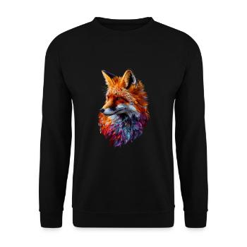 Geometrischer Fuchs Abstrakte Kunst Fuchs Tier - Unisex Pullover - Schwarz - Vorne - Alina (178cm) & Michal (187cm)