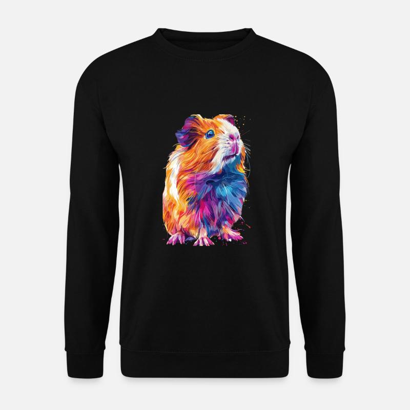 Buntes Hipster-Meerschweinchen - Unisex Pullover - Schwarz