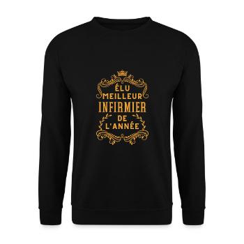 Elu meilleur infirmier de l'année - Sweat-shirt Unisexe - noir - Devant - Alina (178cm) & Michal (187cm)