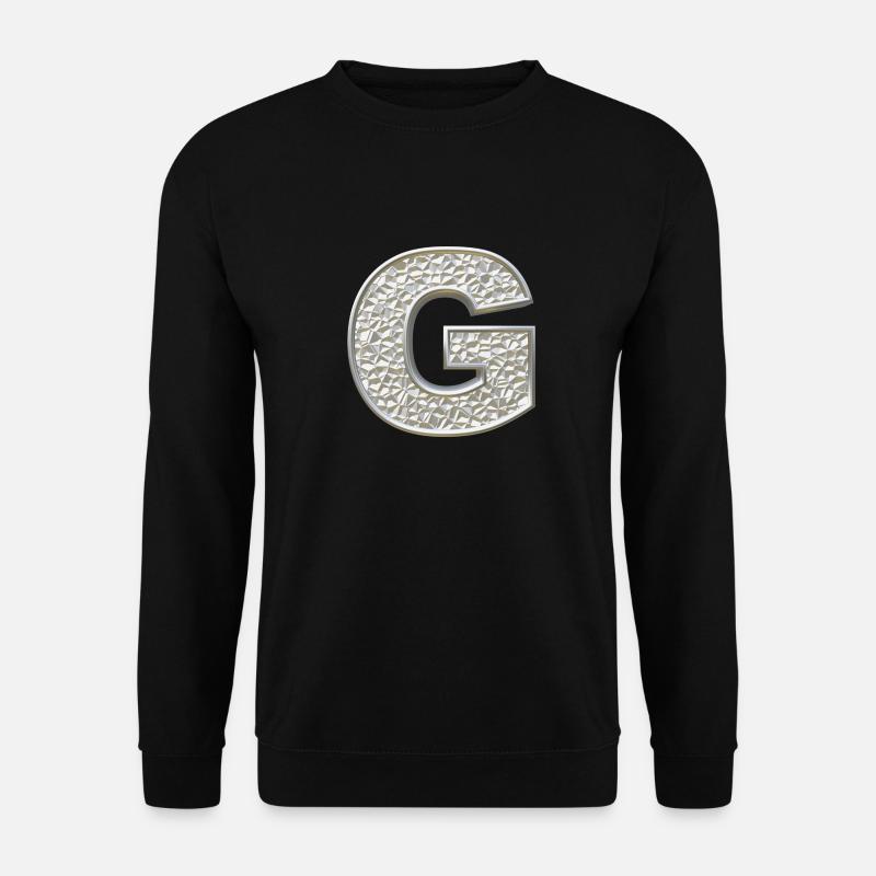 G, lettre, lettre G, initiale, initiale G, monogramme, - Sweat-shirt Unisexe - noir