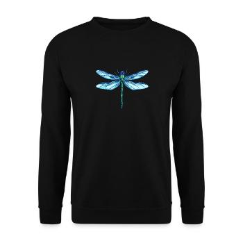 Dragonfly Libelle Geschenk Insekt bunt Flügel - Unisex Pullover - Schwarz - Vorne - Alina (178cm) & Michal (187cm)