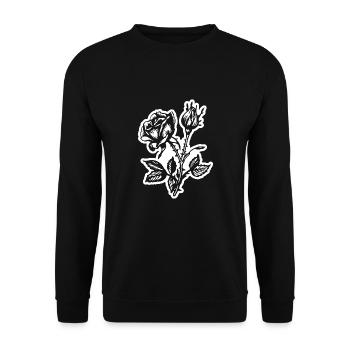 Fleur de rose - Sweat-shirt Unisexe - noir - Devant - Alina (178cm) & Michal (187cm)